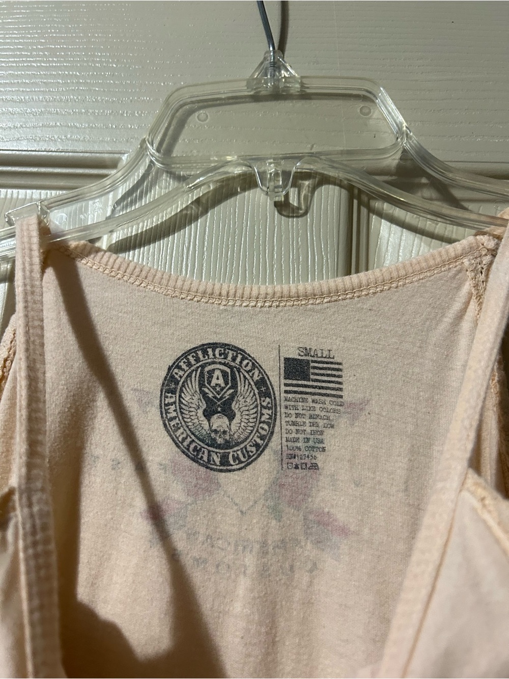 Affliction Womens Top Size S Grunge Skull Roses Tattoo Rhinestone Biker Alt - Picture 4 of 4